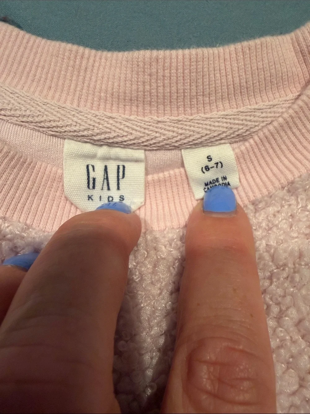 GAP Plush Pink Sherpa Crewneck Sweatshirt
